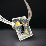 Celestial Geometry...sterling, steel and 24K gold necklace