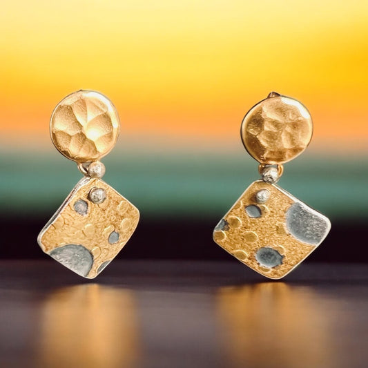 24K Gold Over Silver Minimalist Post Earrings