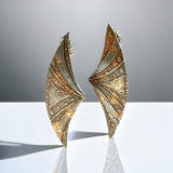 "Copper Wings"....contemporary steel post back earrings