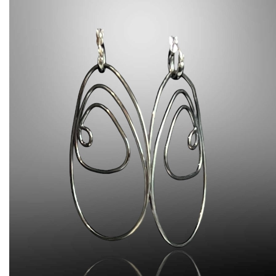 "More Than One Way to Wear!"...oxidized wire and mini hoop dangles