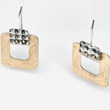Contemporary brass and sterling silver earrings