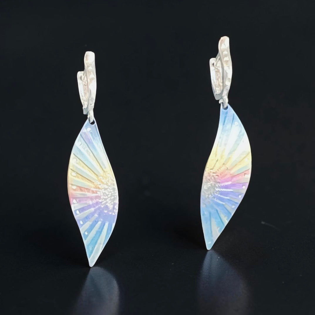 Morning Radiance – Titanium Dangle Earrings