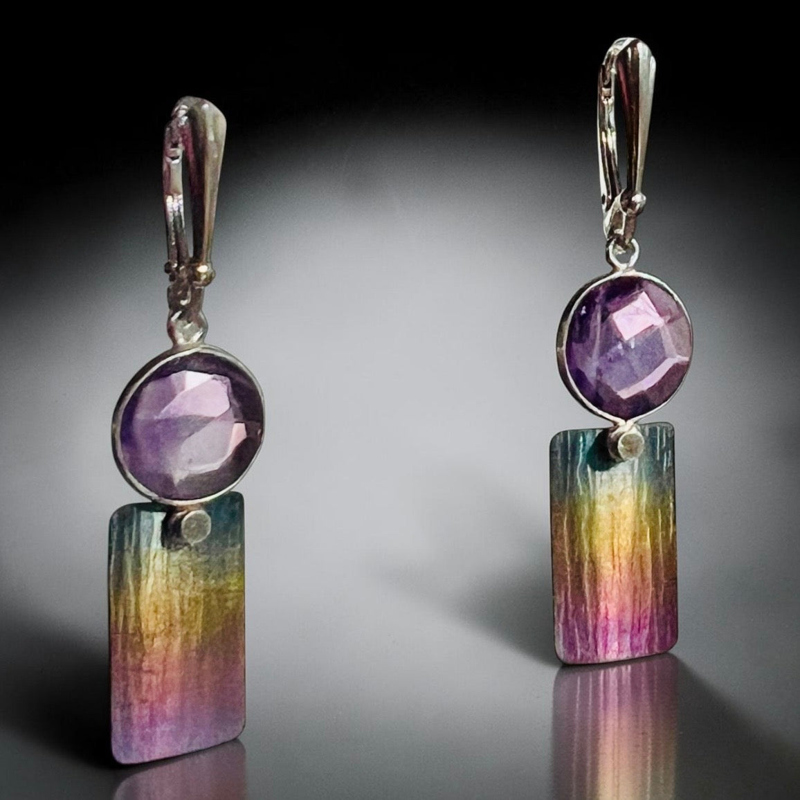 Radiant Amethyst Titanium Dangles