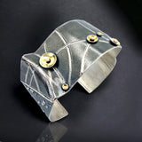 "Angular and Architectural"...Stunning Sterling/24K Cuff