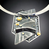 Unique 3 Dimensional 24K Gold/Sterling Silver Pendant