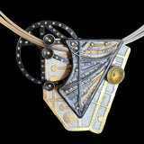 Celestial Geometry...sterling, steel and 24K gold necklace