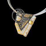 Celestial Geometry...sterling, steel and 24K gold necklace