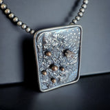 One-of-a-kind reticulated sterling silver celestial necklace