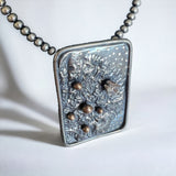 One-of-a-kind reticulated sterling silver celestial necklace