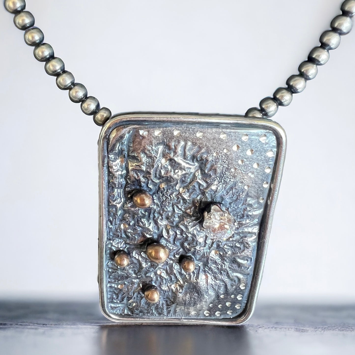 Reticulated Sterling Silver Celestial Necklace