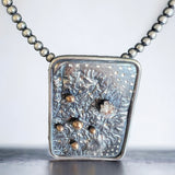 One-of-a-kind reticulated sterling silver celestial necklace