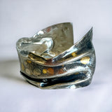 "Dots and Folds"...sterling silver and 24K gold cuff