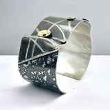 "Angular and Architectural"...Stunning Sterling/24K Cuff