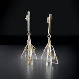 "Blast Off"....contemporary sterling silver wire post back dangles