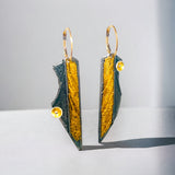 "Parallel Universe"....contemporary steel and 24K gold dangle earrings