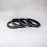Sterling Silver and Sueded Leather Bangle Bracelets