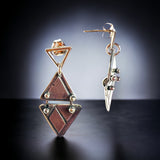 "Edgy, Minimalist Hinged Triangles"... Sterling Post Dangles