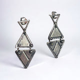 "Edgy, Minimalist Hinged Triangles"... Sterling Post Dangles