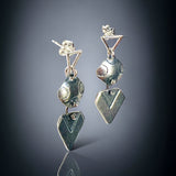 Edgy, Minimalist Hinged and Geometric Sterling Post Dangles