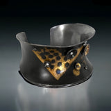 "Bold in Black and Gold"...Steel Cuff with 24K Gold