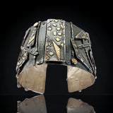 Bold and Riveting Statement Sterling silver and 24K Cuff