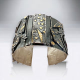 Bold and Riveting Statement Sterling silver and 24K Cuff