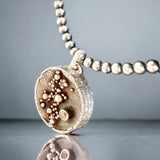 "Shooting Stars"...Cosmic sterling necklace with white sapphire