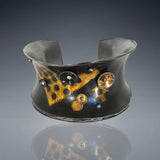 "Bold in Black and Gold"...Steel Cuff with 24K Gold