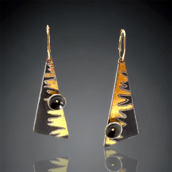 It's A Jungle Out There....steel and 24K gold dangles