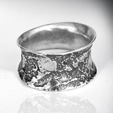 Etched Organic...flared edge sterling ring size 8 1/2