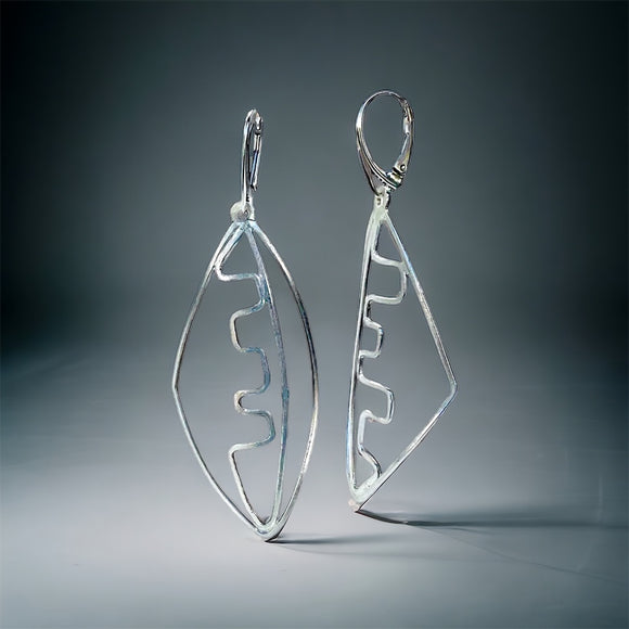 Contemporary geometric sterling silver earrings