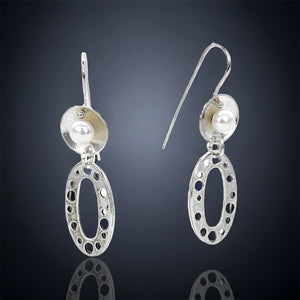 "Classic meets Contemporary"...pearl dangle earrings