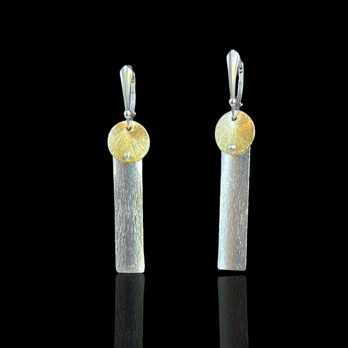 Gold & Silver Dangle Earrings – Handmade Contemporary Statement Jewelry