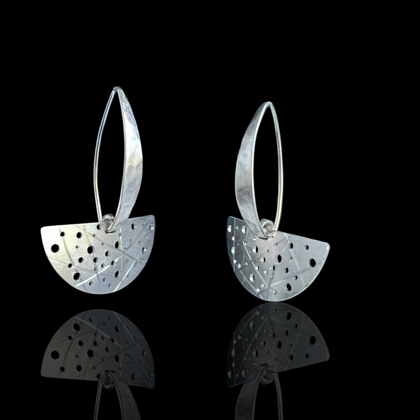 Stainless Half-Moon Earrings – Handmade by Diana Hirschhorn