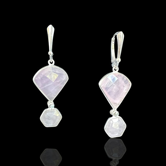 Blush Pink Rose Quartz Earrings – Modern Gemstone Jewelry