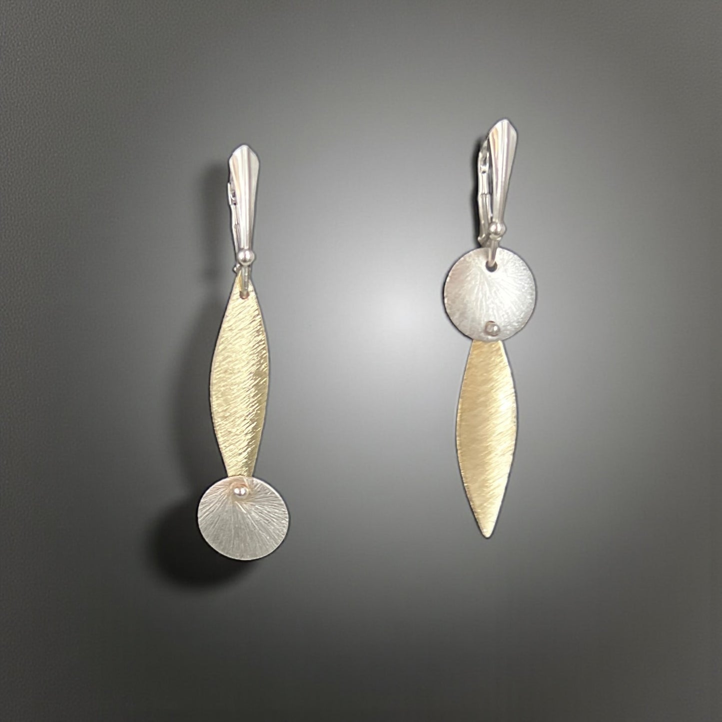 Elegant Gold Silver Marquise Earrings