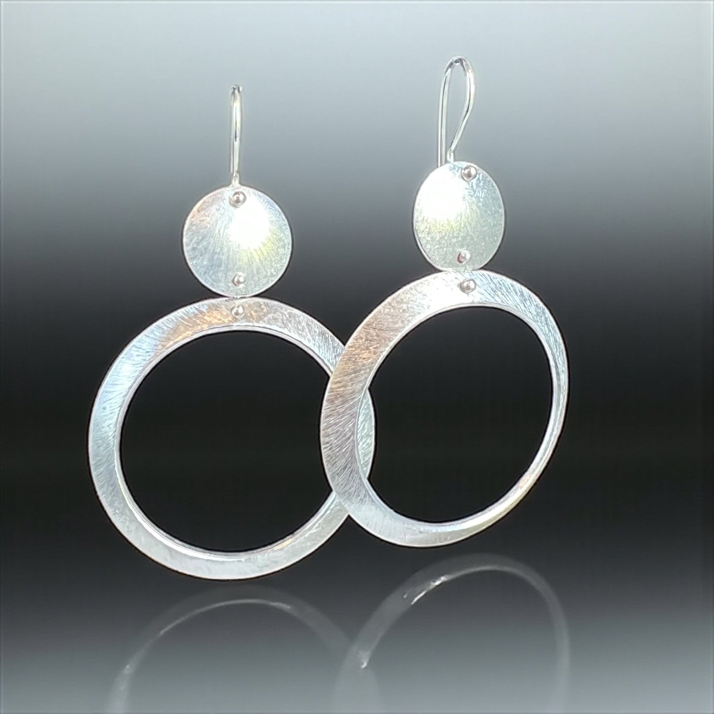 Silver Circle Dangle Earrings