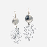Modern flower earrings. Contemporary and lightweight statement earrings in silver.  Unique and fun to wear!