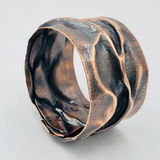 Riveting and curvy 2...fold formed copper bangle bracelet