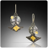 The Original....contemporary steel, sterling and 24K gold dangles