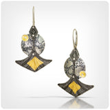 The Original....contemporary steel, sterling and 24K gold dangles