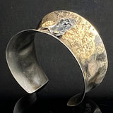 "Gold and Textured"...Steel Cuff with Fused Gold