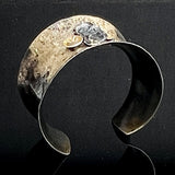 "Gold and Textured"...Steel Cuff with Fused Gold