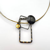 Bold and geometric....steel necklace with 24K gold