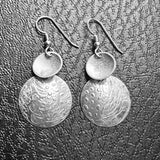 "Shiny and Bright"...double circle dangle earrings