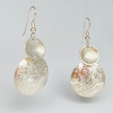 "Shiny and Bright"...double circle dangle earrings