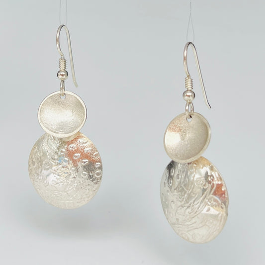 "Shiny and Bright"...double circle dangle earrings