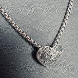 Minimalist Heart Necklace...etched sterling silver