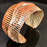 Fold-formed and Enameled...unisex cuff bracelet