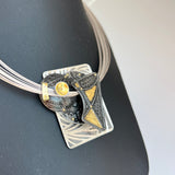Celestial Geometry...sterling, steel and 24K gold necklace